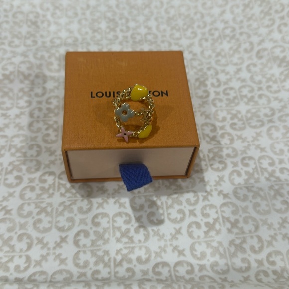Lv monogram gold plated ring - Picture 1 of 5